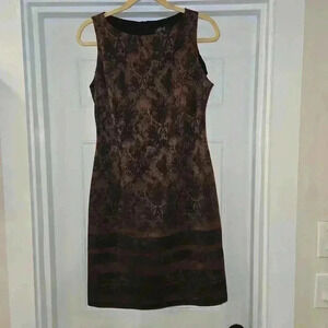 Lbisse Womens Jaquard Print Sleeveless Midi Cocktail Dress Purple Size Large